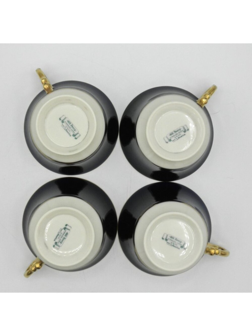 Diane Cobalt Blue Band by Syracuse Footed Cup & Saucer Set of 4 Pattern SY DIACB - Picture 9 of 13